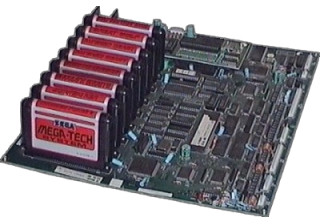 Mega-Tech PCB mit 8 Spielcartridges
